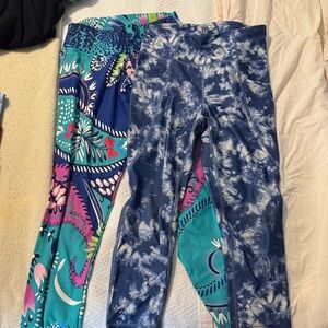 Size 10 GAP Kids Legging/ liquido kids legging- Blue/ blue Pink Paisley
